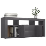NNEVL TV Cabinet High Gloss Grey 120x30x50 cm Chipboard