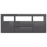 NNEVL TV Cabinet High Gloss Grey 120x30x50 cm Chipboard