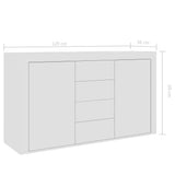 NNEVL Sideboard White 120x36x69 cm Chipboard