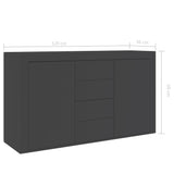 NNEVL Sideboard Grey 120x36x69 cm Chipboard