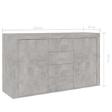NNEVL Sideboard Concrete Grey 120x36x69 cm Chipboard