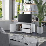 NNEVL TV Cabinet White 80x34x36 cm Chipboard