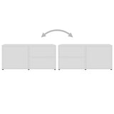 NNEVL TV Cabinet White 80x34x36 cm Chipboard