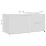 NNEVL TV Cabinet White 80x34x36 cm Chipboard
