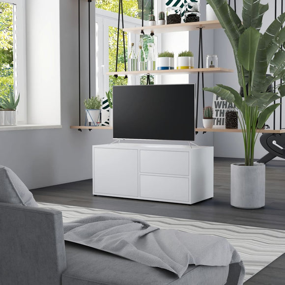 NNEVL TV Cabinet White 80x34x36 cm Chipboard
