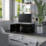 NNEVL TV Cabinet Black 80x34x36 cm Chipboard