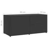 NNEVL TV Cabinet Grey 80x34x36 cm Chipboard