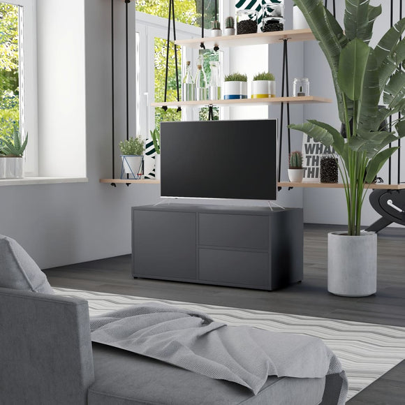 NNEVL TV Cabinet Grey 80x34x36 cm Chipboard