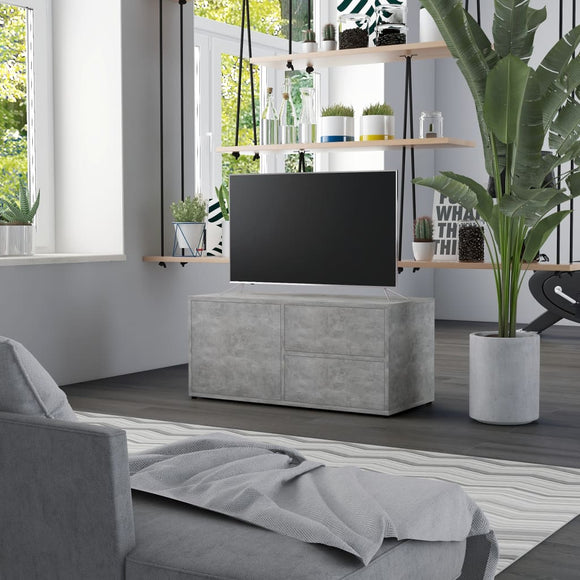 NNEVL TV Cabinet Concrete Grey 80x34x36 cm Chipboard