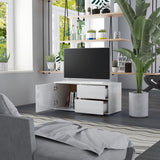 NNEVL TV Cabinet High Gloss White 80x34x36 cm Chipboard