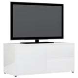 NNEVL TV Cabinet High Gloss White 80x34x36 cm Chipboard