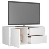 NNEVL TV Cabinet High Gloss White 80x34x36 cm Chipboard