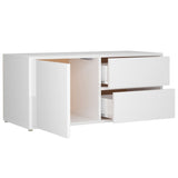 NNEVL TV Cabinet High Gloss White 80x34x36 cm Chipboard