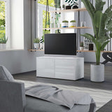 NNEVL TV Cabinet High Gloss White 80x34x36 cm Chipboard