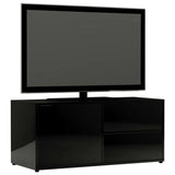 NNEVL TV Cabinet High Gloss Black 80x34x36 cm Chipboard