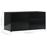 NNEVL TV Cabinet High Gloss Black 80x34x36 cm Chipboard