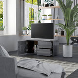 NNEVL TV Cabinet High Gloss Grey 80x34x36 cm Chipboard