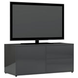 NNEVL TV Cabinet High Gloss Grey 80x34x36 cm Chipboard
