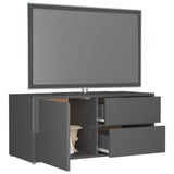 NNEVL TV Cabinet High Gloss Grey 80x34x36 cm Chipboard