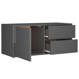 NNEVL TV Cabinet High Gloss Grey 80x34x36 cm Chipboard