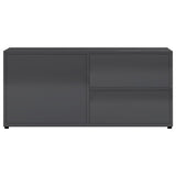 NNEVL TV Cabinet High Gloss Grey 80x34x36 cm Chipboard