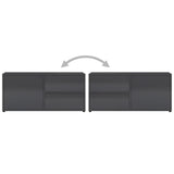 NNEVL TV Cabinet High Gloss Grey 80x34x36 cm Chipboard