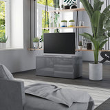 NNEVL TV Cabinet High Gloss Grey 80x34x36 cm Chipboard