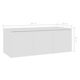 NNEVL TV Cabinet White 80x34x30 cm Chipboard