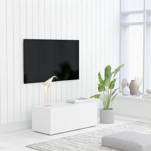 NNEVL TV Cabinet White 80x34x30 cm Chipboard