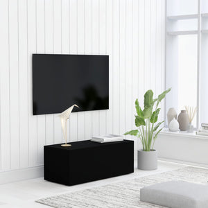 NNEVL TV Cabinet Black 80x34x30 cm Chipboard