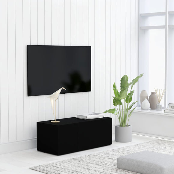 NNEVL TV Cabinet Black 80x34x30 cm Chipboard