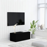 NNEVL TV Cabinet Black 80x34x30 cm Chipboard