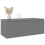 NNEVL TV Cabinet Grey 80x34x30 cm Chipboard