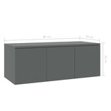 NNEVL TV Cabinet Grey 80x34x30 cm Chipboard