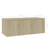 NNEVL TV Cabinet Sonoma Oak 80x34x30 cm Chipboard