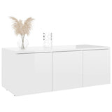 NNEVL TV Cabinet High Gloss White 80x34x30 cm Chipboard