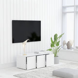 NNEVL TV Cabinet High Gloss White 80x34x30 cm Chipboard