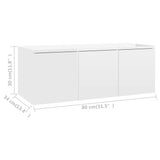 NNEVL TV Cabinet High Gloss White 80x34x30 cm Chipboard