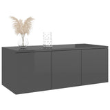 NNEVL TV Cabinet High Gloss Grey 80x34x30 cm Chipboard