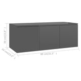 NNEVL TV Cabinet High Gloss Grey 80x34x30 cm Chipboard