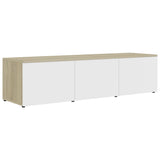 NNEVL TV Cabinet White and Sonoma Oak 120x34x30 cm Engineered Wood