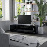 NNEVL TV Cabinet High Gloss Black 120x34x30 cm Chipboard