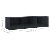 NNEVL TV Cabinet High Gloss Black 120x34x30 cm Chipboard