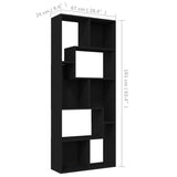 NNEVL Book Cabinet Black 67x24x161 cm Chipboard
