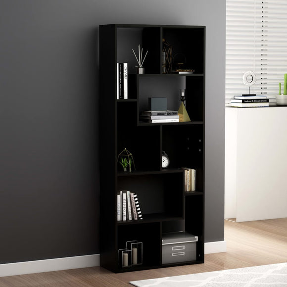 NNEVL Book Cabinet Black 67x24x161 cm Chipboard