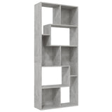 NNEVL Book Cabinet Concrete Grey 67x24x161 cm Chipboard