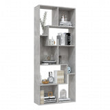 NNEVL Book Cabinet Concrete Grey 67x24x161 cm Chipboard