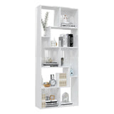 NNEVL Book Cabinet High Gloss White 67x24x161 cm Chipboard