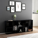 NNEVL Book Cabinet High Gloss Black 67x24x161 cm Chipboard