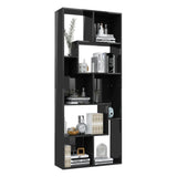 NNEVL Book Cabinet High Gloss Black 67x24x161 cm Chipboard